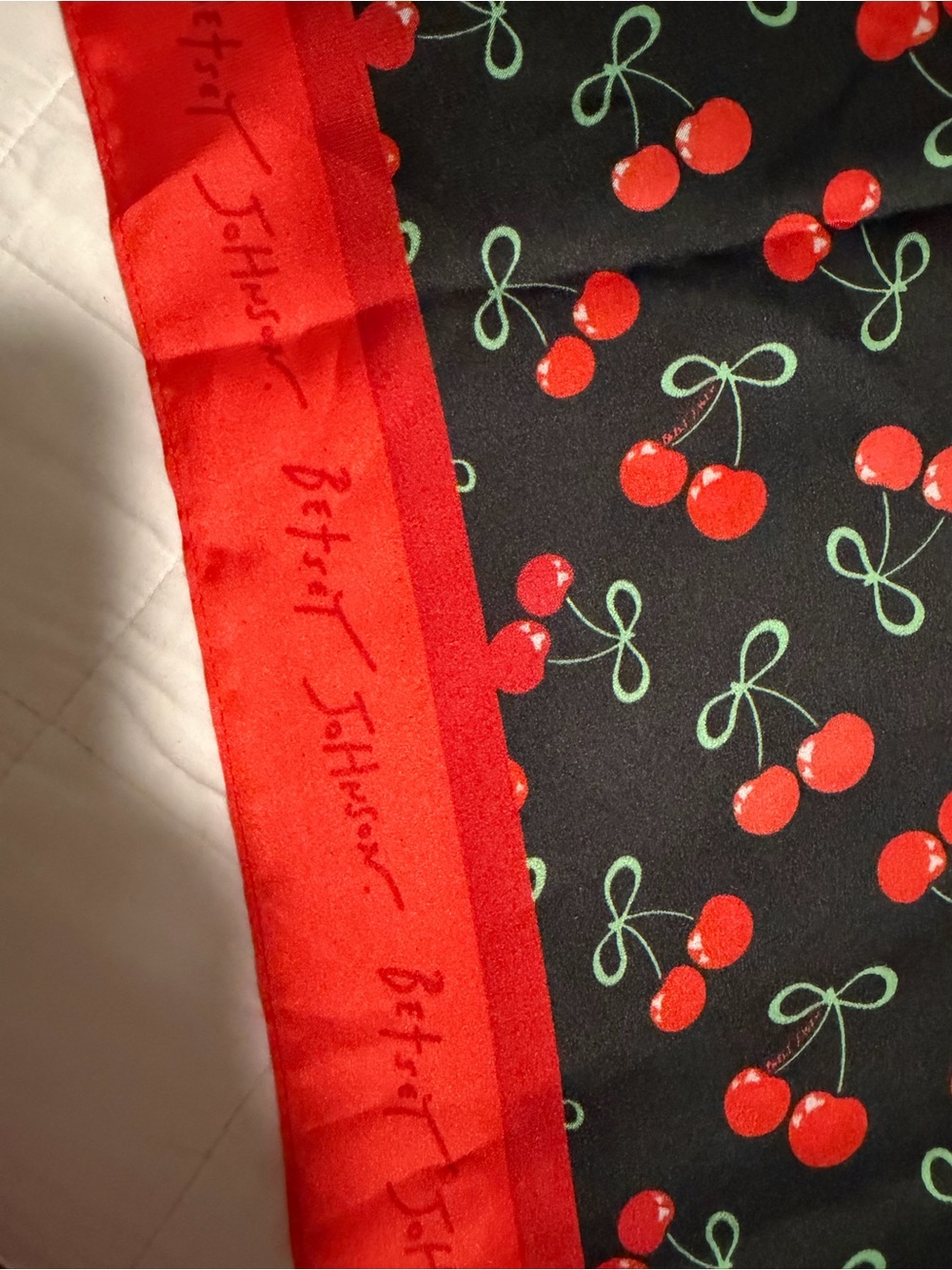 Betsey Johnson Cherry-Themed Scarf & Accessory Gift Bundle - Picture 2 of 11